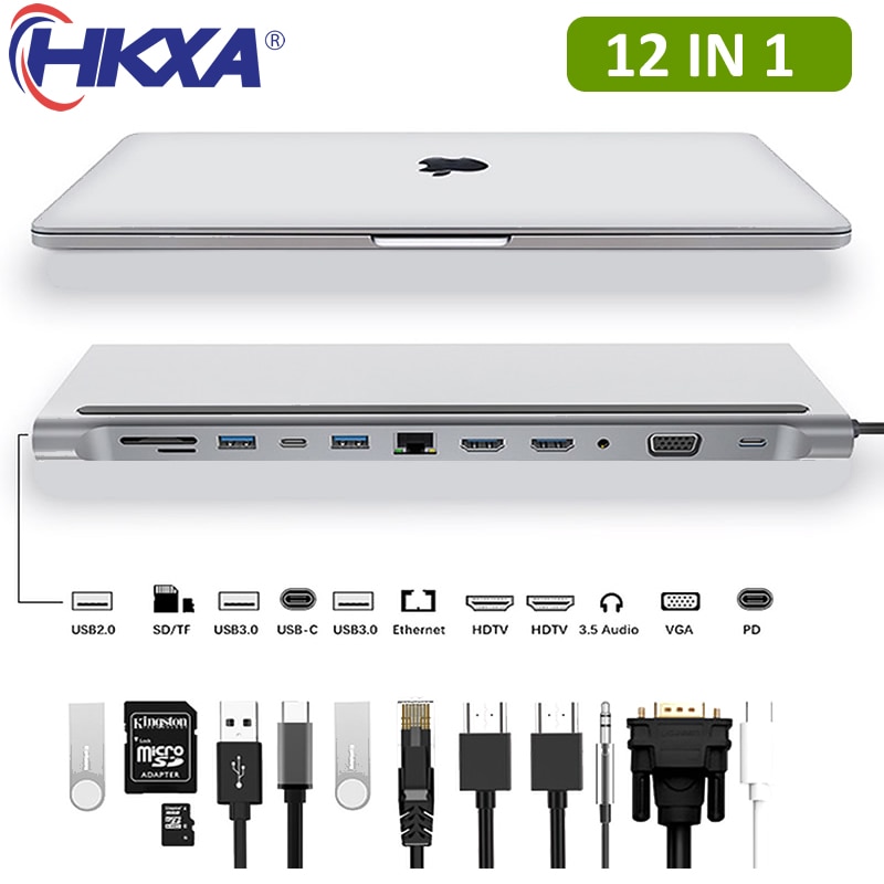 USB C  -C HDMI ȣȯ 4K VGA  RJ45 Lan..